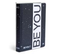 BE YOU - Pattern Cosmic, Diario Scuola 2025-2026, Agenda 12 Mesi Datata, Formato Standard 13,5cm x 18,2cm, Sovracopertina Trasparente,Diario con Sticker e Segnalibro
