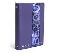 BE YOU - Color Futuristic Glow, Diario Scuola 2025-2026, Agenda 12 Mesi Datata, Formato Easy 12,5cm x 16,5cm, Sovracopertina Trasparente, Diario con Sticker e Segnalibro