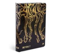 BE YOU - Octopus Small, Diario Scuola 2025-2026, Agenda 12 Mesi Datata, Formato Easy 12,5cm x 16,5cm, Sovracopertina Trasparente,Diario con Sticker e Segnalibro, Colore Oro