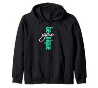 Be-You-Nique Light Teal Aqua Grafica Verde Acqua Chiaro Felpa con Cappuccio