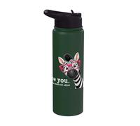 Be You The World Will Adjust Cute Lover Zebra Glasses Stainless Steel Insulated Water Bottle