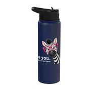 Be You The World Will Adjust Cute Lover Zebra Glasses Stainless Steel Insulated Water Bottle