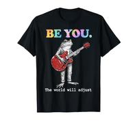 Be You The World Will Adjust Frog Playing Guitar Maglietta