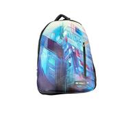 BE YOU Zaino Scuola con Fantasia Geometrica, Blu e Viola, Due Scomparti e Tasca Frontale, 43,5x31x14,5 cm