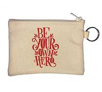 Be Your Own Hero - Portamonete con portachiavi, colore: Beige