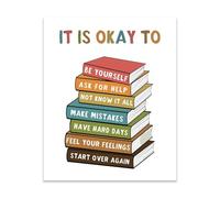 Be Yourself Boho Feelings Poster, It Is Okay To Feel Wall Art for Classroom Decor, School Counselor & Therapy Office(Unframed,12x18inch(30x45cm))