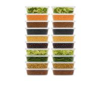 Be4Ever Contenitori per alimenti da asporto con coperchio, confezione da 50 pezzi, adatti al microonde, a prova di perdite, usa e getta, con coperchio, in plastica resistente e riciclabile, senza BPA
