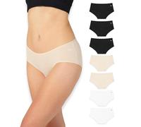 Bea Confezione da 7 Mutande Donna bambù Super Morbide - Slip Donna Traspiranti, a Vita Media e Coprenti, Nero, Bianco, Nude (7 Pezzi), XL