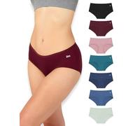 Bea Confezione da 7 Mutande Donna bambù Super Morbide - Slip Donna Traspiranti, a Vita Media e Coprenti, Colori Assortiti (7 Pezzi), L