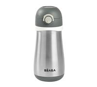 BÉABA, 2 in 1 Bottiglia in Acciaio Inossidabile Bambini, Funzione Bottiglia/Bicchiere, Pulsante Facile Apertura, Solido, Sano, Maniglie Rimovibili, Acciaio Inossidabile Freddo/Caldo, 350ml, Minerale