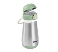 BÉABA,2in1BottigliainAcciaioInossidabileBambini,FunzioneBottiglia/Bicchiere,PulsanteFacileApertura,Solido,ManiglieRimovibili,AcciaioInossidabileFreddo/Caldo,350ml,verdesalvia
