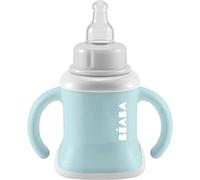 BÉABA Baby Training Cup, Funzione biberon/borraccia/tazza, Senza perdite, Impugnatura facile, Ergonomico, Cannuccia, Evoluclip 3 in 1, Tappo, Verde avorio