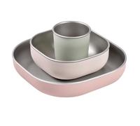 BÉABA, Barbapapa - Cofanetto per pasti per bambini, in acciaio inox, 3 pezzi, vetro + 2 piatti, compatibile con forno a microonde e lavastoviglie, sano e solido, leggero, infrangibile, antiscivolo
