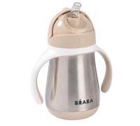 BÉABA, Borraccia per bambini 2 in 1 in 1 in acciaio inox, tazza cannuccia per bambini, 100% impermeabile, a prova di perdite, facile da aprire, manici rimovibili, materiale inox, sano, solido, 250 ml