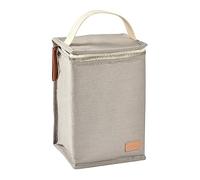 BÉABA Borsa Termica Porta Pasto per Neonati, Contenitore Molto Capiente, Tasca per Biberon, Borsa per Trasportare Pasti Completi, Pieghevole, Materiale Morbido e Impermeabile, Grigio perla