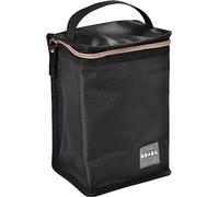 BÉABA - Borsa Termica Portapasto per Neonati, Contenitore Molto Capiente, Tasca per Biberon, Borsa per Trasportare Pasti Completi, Pieghevole, Materiale Morbido e Impermeabile, Nero/Rosa