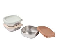 BÉABA Box Pappa Inox - Vasetti Ermetici per Bebè, Purè e Merende, Resistenti e Infrangibili, Senza BPA, Congelatore e Microonde - Natural Set
