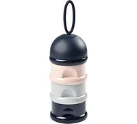 BÉABA - Contenitore Dosatore di Latte in Polvere, Impilabile, 3 Scomparti, 100% Ermetico, Utilizzo Evolutivo: Si Trasforma in un Contenitore per Merenda, Blu/Grigio/Rosa