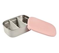 BÉABA Contenitore per Pranzo, Merenda per Bambini, Scatola in Acciaio Inox, Bento, Senza BPA, Divisori Regolabili,Coperchio in Silicone, per la Scuola, 760 mL, Grigio Velluto/Rosa Polvere