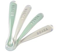 BÉABA - Cucchiaio in silicone per Bebè e Neonato - Cucchiaino Svezzamento - grigio e verde