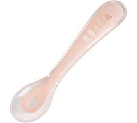 BÉABA - Cucchiaio in Silicone per Neonati e Bambini, Cucchiaino Bebé per lo Svezzamento, 2a Infanzia, Flessibile, Punta Arrotondata, Manico Ergonomico, Rosa