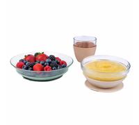 BÉABA & Duralex, Set Pappa Bambino In Vetro, Piatto Ciotola E Bicchiere Con Ventosa In Silicone, Ergonomico Ed Evolutivo, Sano E Resistente, Made In France, Naturale