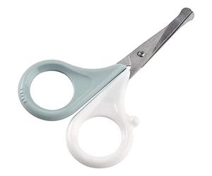 BÉABA - Forbicine per Neonati e Bambini, Forbici per Cura delle Unghie e Manicure, Punte Arrotondate, Blu