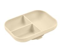 BÉABA, Piatto in Silicone con Scomparti e Ventosa, Argilla | Antiscivolo, bordi alti, silicone alimentare, microonde, lavastoviglie, congelatore, infrangibile, facile da pulire