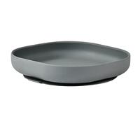 BÉABA, Piatto Ventosa per Bambini, 100% silicone, materiale morbido e molto resistente, Attacca tavolo/seggiolone, Linguetta per sollevare il piatto, Compatibile microonde, Minerale