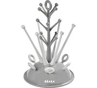 BÉABA - ScolaBiberon, Consente di Asciugare 6 Biberon e Accessori, Vaschetta Rimovibile per il Recupero dell'Acqua, Stendino pratico ed Ingegnoso, Grigio