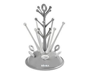 BÉABA, Scolabottiglie Albero, Grande capacità 6 biberon e accessori, Vasca di raccolta dell'acqua rimovibile, Pratico, Design astuto, Grigio