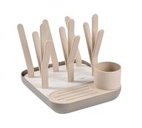BÉABA, Scolapiatti e asciugacapelli, grande capacità, modulabile, fino a 6 biberon e stoviglie per bambini, barattolo per accessori, scarico ottimizzato, facile da riporre, compatto, pratico, argilla