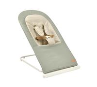 BÉABA, Sdraietta per Bambini Pieghevole, 3 Posizioni con 1 Pulsante, Ultra Compatto, Cintura di Sicurezza a 5 Punti, 100% Cotone, Fino a 15kg, Copertura per Trasporto Inclusa, Eazy Relax - Lichen