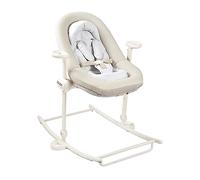 BÉABA, Sdraietta per bambini, Sdraietta Up&Down Plus, 4 altezze, 3 reclinabilità,Regolabile con una semplice pressione,Pieghevole,Riduttore per il parto,Seduta in 100% cotone, Finiture premium, Grigio