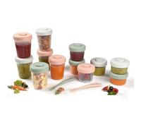 Béaba Set di 12 Contenitori per la Pappa e 2 Cucchiaini p Set di 12 , Eucalyptus