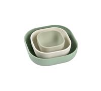 BEABA, Set di 3 ciotole in silicone impilabili per bambini, verde