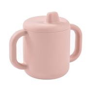 BÉABA Tazza Apprendimento Bebè - Funzione Biberon/Tazza, 100% Silicone Alta Qualità, Beccuccio Morbido, Manici Larghi ed Ergonomici - Barbapapà