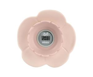 Béaba, Termometro da Bagno Lotus, Digitale, Multifunzione, Misurazione della Temperatura della Stanza e del Bagno, a Forma di Fiore Giocattolo, Old Pink