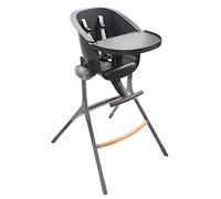 BÉABA - Up & Down, Seggiolone Pappa, per Bambini e Neonato, Ergonomico, Evolutivo, con Ripiano Rimovibile, 6 Altezze Regolabili, Comodo, di Design, Prodotto in Francia, Grigio