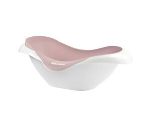 BÉABA - Vaschetta Baby per Bagnetto Neonati, Antiscivolo e Comoda, Ergonomica e Multiuso, Materiale Flessibile e Delicato, Tappo per Svuotare il Prodotto, Camélé'O, Made in France, Rosa