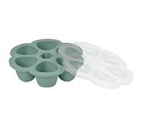 BÉABA - Vasetti Multipli in Silicone - Qualità Premium - Resistenza Termica Estrema - Forno e Microonde - 6 Scomparti Separati - Ermetico - Fabbricati in Francia - 6 x 150 ml - Verde Salvia