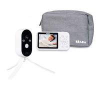 BÉABA, Videocitofono senza WiFi - Fotocamera a batteria 36 ore, schermo 2,8", visione notturna, 0 onde, VOX, luce notturna, walkie-talkie, supporto flessibile, baby nomade, Zen Travel, bianco