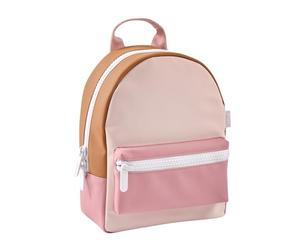BEABA, Zaino per Bambini, Ideale Per La Scuola Materna, 2 Tasche, Etichetta Con Nome, Effetto Gomma, Zip Grande, Manici Regolabili, Schienale Imbottito, Impermeabile, Robusto, Faro, Rosa