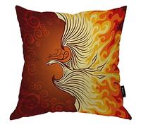 Beabes Federa per cuscino 45,7 x 45,7 cm, motivo fenice con uccelli e fenici in fiamme ardenti, quadrata, in cotone e lino, per casa, ufficio, scuola, per uomo/donna/ragazzo/ragazza