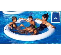 Beach Art- Amaca Galleggiante Gonfiabile Acqua Spa con Rete 190cm, Colore Bianca e Blu, 190 cm, M190