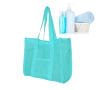 Beach Bag, Sandproof Waterproof Net Beach Bags, Adorable Camping Cruise Pouch, Large Toy Organizer Tote for Kids, Family Travel, Summer Vacation, Swimming, Green, Blue, Pink
