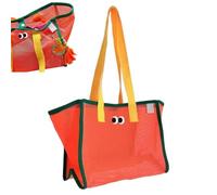 Beach Bag Tote Mesh, Large Capacity Beach Accessories BagBig Eye Design Sandproof Play Bags with Handles for Women, Kids13.7 * 9.8 * 5.9in, Family Travel, Shells, Toys, Picnic, Pool