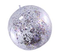 Beach Ball - Inflatable Confetti Pool Toy, Colorful Summer Party Decoration with Quick Air Pump Setup Design, Encourages Interactive Splash Play Activities, Ideal for Kids Adults Beach Pool Vacation E