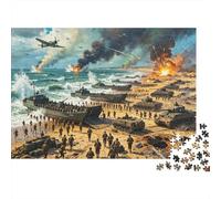 Beach Battle 1000 Piece Puzzle Recycled The Normandy War Senior Puzzles Party Accessori per il gioco Developing Ragazzi e ragazze‘s Intelligence Educational Divertente 70x50cm/1000pcs