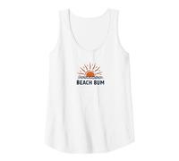 Beach Bum Sunset Ocean Waves Vacanze estive Canotta, Donna, Bianco, L